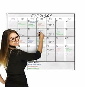 Dry Erase Laminated Jumbo Wall Calendar, Huge 24-inch by36-Inch Size, Monthly