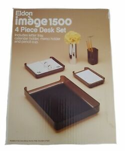 Vintage ELDON Image 1500 4-Piece Office Desk Set Smoke - New