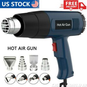2000W Heat Gun Hot Air Gun Dual Temperature 4 Nozzles Power Tool Paint Stripper