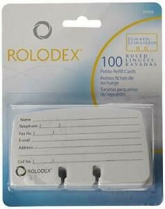 Rolodex Petite Refill Cards 2 1/4 x 4 100 Cards/Pack