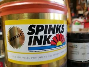 New 5 lb. can Spinks Inks Pantone 151 Bright Orange Acrylic Printing Ink