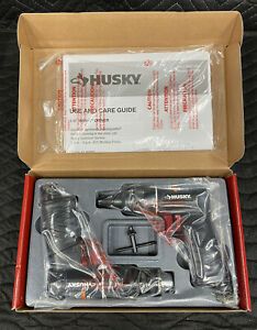 Husky Pneumatic 1/4 Impact Driver and 3/8 Pneumatic Drill w/ Toolbox Tray - NEW