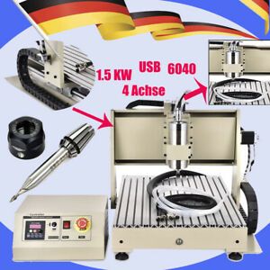 USB 4 Axis CNC 6040 Router Engraver Carving Machine Metal Cutter 1.5KW EU