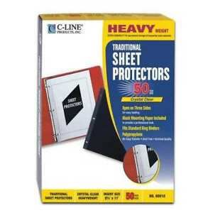 C-LINE PRODUCTS 00010BNDL2BX Page Protector,Traditional,HW,PK100