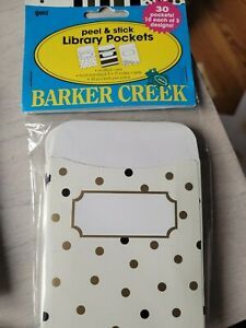 Barker Creek Library Pockets Peel and Stick 30 pockets/3 designs