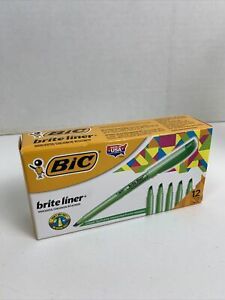 BIC Brite Liner Highlighter, Chisel Tip, Green, ONLY 10 HIGHLIGHTERS READ BELOW