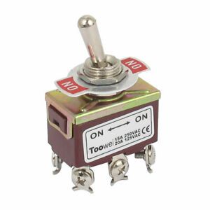 AC 250V/15A 125V/20A 6 Screw Terminals On-On 2 Position DPDT Toggle Switch