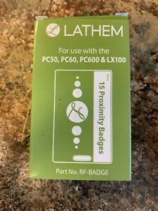 LATHEM RF-BADGE Proximity Badges 15 Count for use with PC50, PC60, PC600, LX100