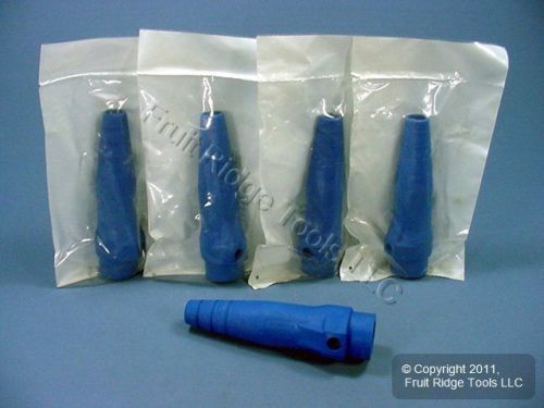 5 blue leviton 18 series female cam-type connector insulating sleeves 18sdf-14b for sale