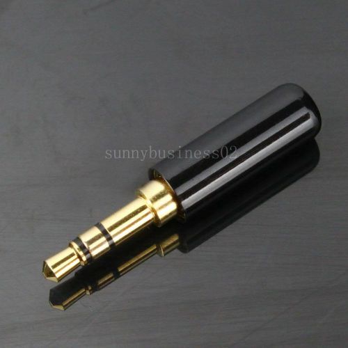 Sale 3 Pole 3.5mm Male Repair headphone Jack Plug Metal Audio Soldering Black