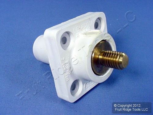 Leviton white 16 series cam panel outlet 3/4&#034; stud female plug 400a 600v 16r24-w for sale