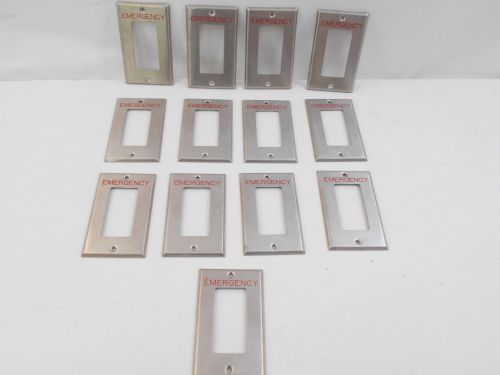Lot of 13 1-Gang Emergency Decora Plus Device Cover Wallplates (Stainless Steel)