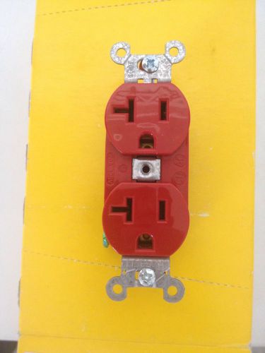 Hubbell plug 5352ar receptacle,duplex,20a,5-20r,125v,red lot of 3 boxes for sale