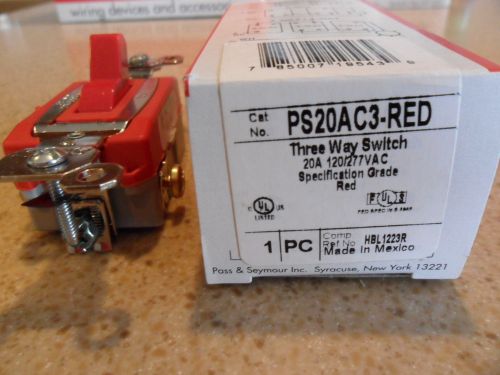 Pass &amp; Seymour Three-Way Switch - PS20AC3-RED - LOT of 7