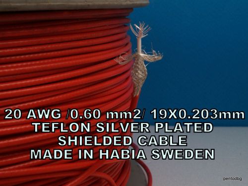 5m 16ft  20 awg 0.6mm2 19x0.203mm silver plated shielded teflon cable e2019 stk1 for sale