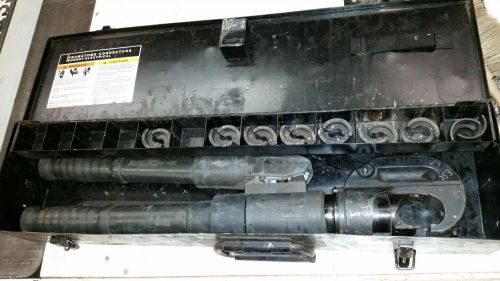 Burndy y750 revolver hydraulic cable wire lug crimper w. dies works great for sale