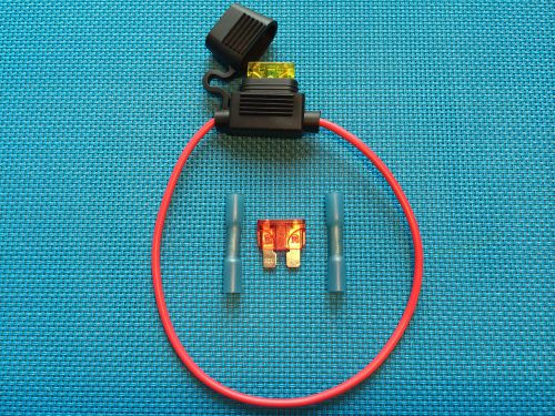 Daier std atc ato waterproof  inline fuse holder w/ 2 fuses &amp; heat shrink butt for sale