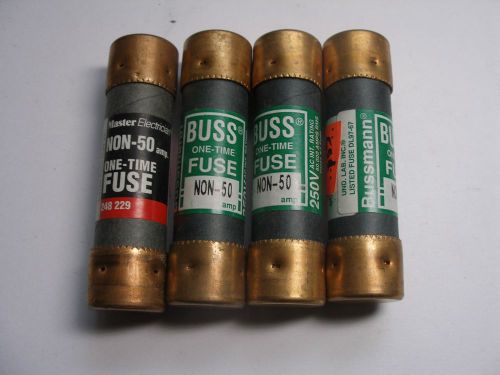 Lot of 4 One Time fuses NON-50 Buss(3), Master Electric (1)