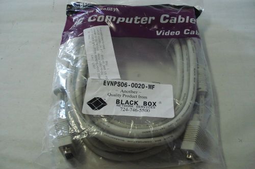 BLACK BOX EVNPS06-0020-MF VGA VIDEO CABLE W/FERRITE CORE,BEIGE,MALE/FEMALE,20FT