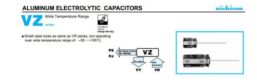 100pcs Nichicon VZ 100V 100UF electrolytic capacitor  10X20mm 105°C