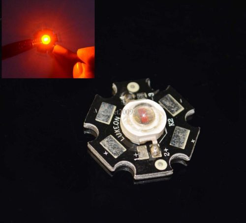 2pcs 3w orange 600-605nm luxeon led light emitter 2-chip leds with star heatsink for sale