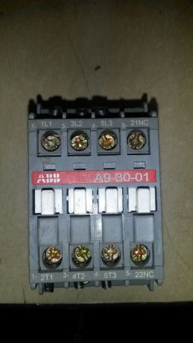 ABB, A9-30-01 4 Pole Contactor, 26 Amp *USED*