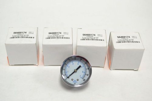 LOT 4 NEW MSC 56469174 CGG0194 2IN DIAL 0-100PSI 1/4IN NPT STEEL GAUGE B286944