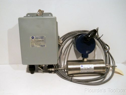 Used Rheotherm Flow Meter &amp; Sensor 100-I-TU1/16(1/4E)(SS)-4/20, Serial 01025-3