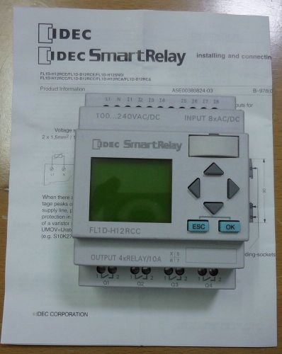 IDEC FL1D-H12RCC Smart Relay 00-240VAC/DC 8 AC/DC INPUTS, 4 RELAY OUTPUTS, 10A