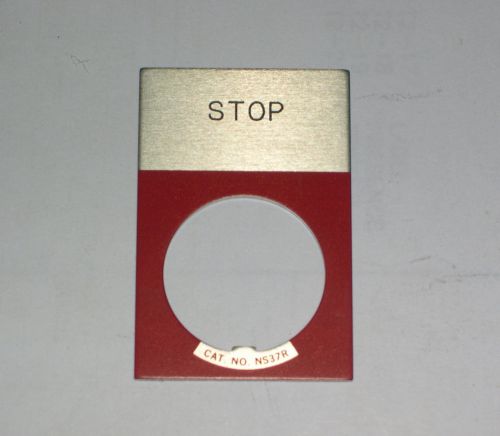 EATON CUTLER-HAMMER, &#034;STOP&#034; LEGEND PLATES FOR E22 SERIES, E22NS34, LOT OF 8
