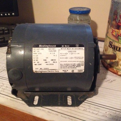 Westinghouse A.C. Motor, 1/4 HP, Model 317P002, Made In USA