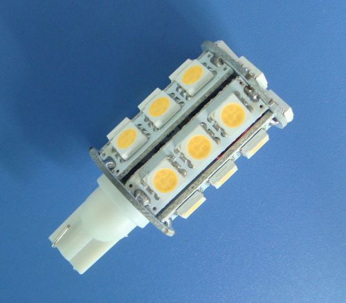 10x t10 w5w 194 921 bulb ac/dc 12~24v 24-5050 smd led lamps light 3w warm white for sale