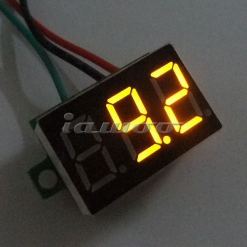 Ultra Slim Digital Voltmeter Panel DC 0-100V Yellow LED Volt Meter Power Monitor