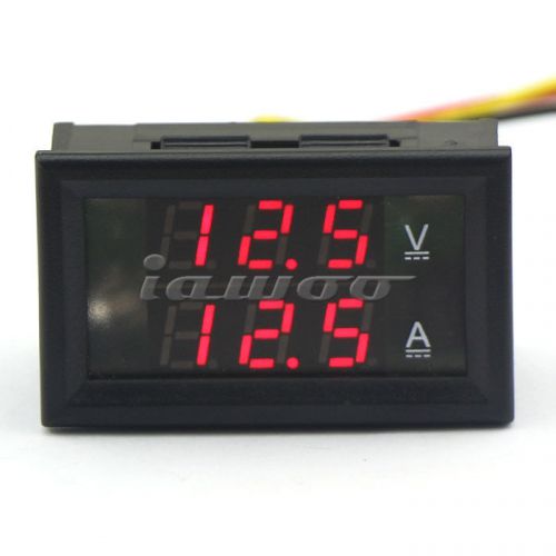Red LED Digital 12 Volt Tester DC Amp Panel Meter 4.5-30V/10A Ammeter Voltmeter