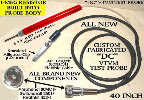 Vtvm vom &#034;dc&#034; test probe assembly for heathkit eico sencore prewired with clip for sale