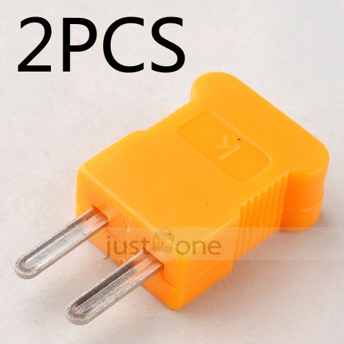 2 in 1 Mini Plug Blade Style K Type Thermocouple Temperature Sensor Yellow New
