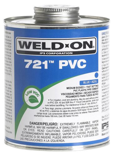 Ips weld-on 10162 721 pvc cement, blue - 1 pint for sale