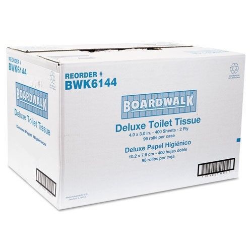 2 cases boardwalk deluxe toilet paper - bwk6144 96 rolls/cs 400 sheets/roll for sale