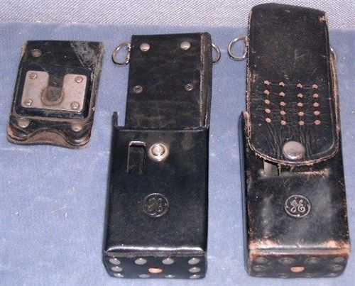Two GE radio holsters &amp; 1 belt mount