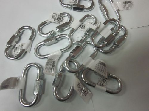 LOT OF ~ 10 ~ 6mm 1/4&#034; X 1-7/8&#034; ZINC PLATED HOOK QUICK LINKS LINK BOAT HOLD ETC