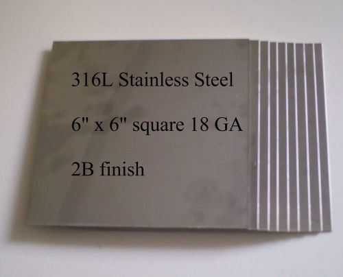 13 pcs 316L 18 Ga 6&#034; x 6&#034; Stainless Steel Plate for HHO generator cell