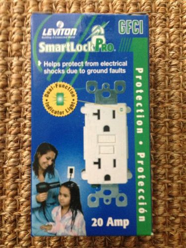 Leviton t7599-c0w 15a-125v tamper resistant smart lock pro gfci receptacle with for sale