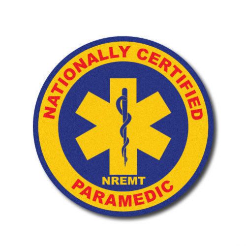 FIREFIGHTER HELMET DECALS- SINGLE- EMS STICKER- National Registry Paramedic 4&#034;