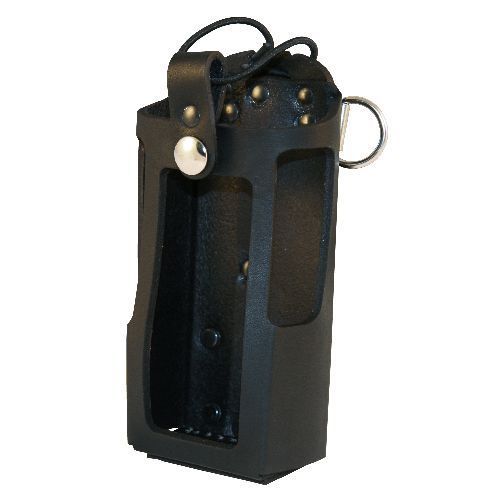 Boston Leather 5483RC-1 Black Radio Holder For Motorola 1250 W/ Elastic Straps