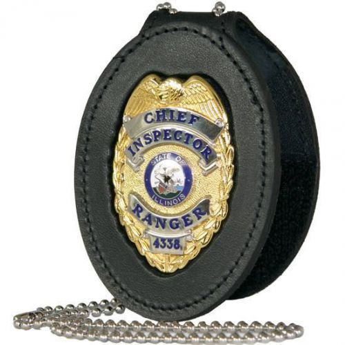 Boston Leather 700-4123 Recessed Oval Clip-On Badge Holder Leather Warren F118