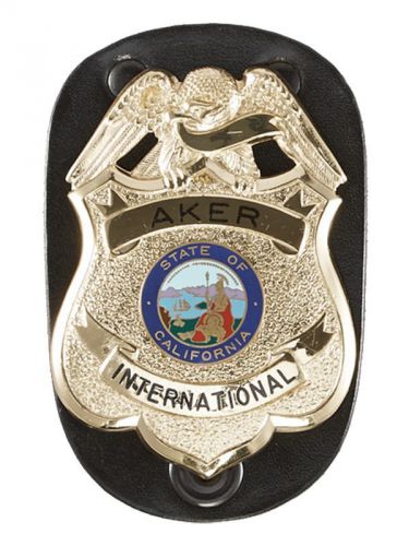 Aker Leather Badge Holder Model Number: 590-BP  Federal shield Black