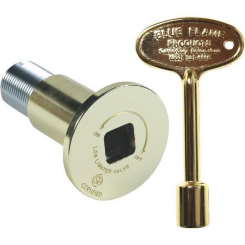 Log lighter gas valve flange with 3&#034; matching key-polish brass flange/key for sale