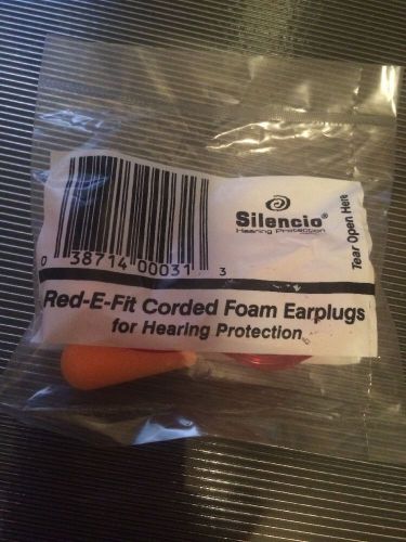 40 PAIR ~ Silencio Red-E-Fit Molded Foam Corded Earplugs Hearing Protection New