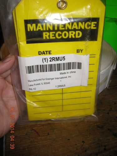 10 ~ Industrial Grade ~ 2RMU5 ~ Maintenance Record, Inspection Tag