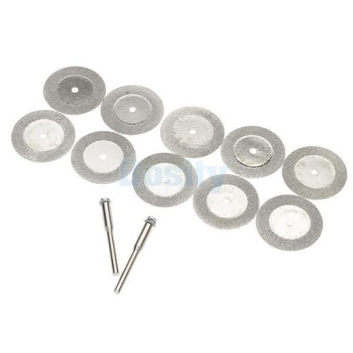 10pcs 35mm Diamond Cut Off Disc Wheel Rotary Tool with Two Mandrel Arbor